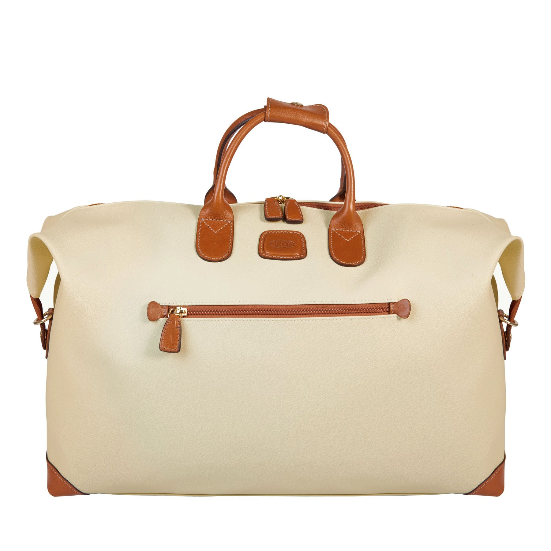 Cream Canvas - Tan Leather, Duffle Bag