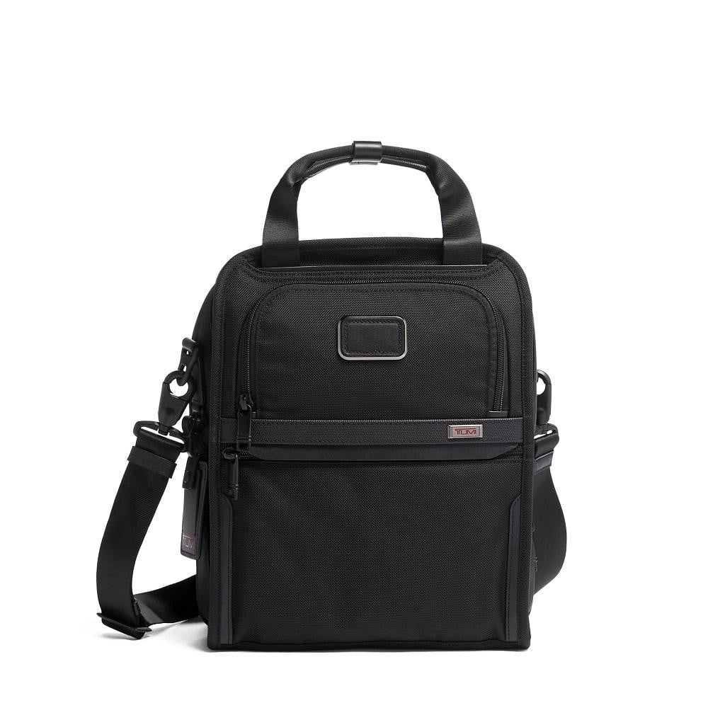 Black Nylon Tumi Tote Bag Carry-On Shoulder Purse Pockets Red